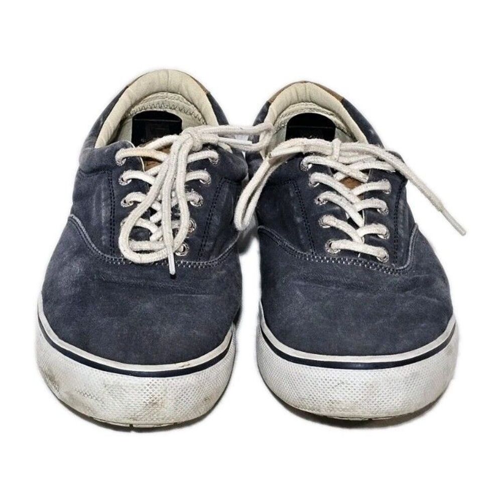 Sperry Top-Sider Striper II CVO Navy Salt-Washed Canvas Sneakers Men's 13W Wide - Picture 3 of 10